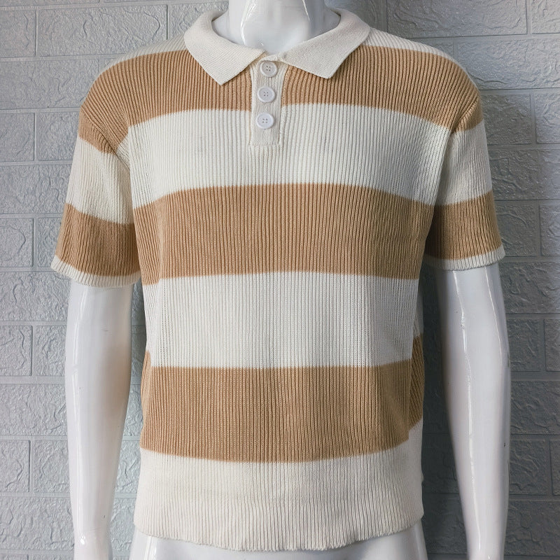 Summer Lapel Sweater Short Sleeve