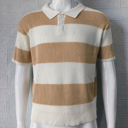 Summer Lapel Sweater Short Sleeve