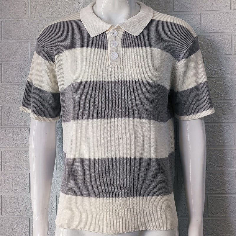 Summer Lapel Sweater Short Sleeve