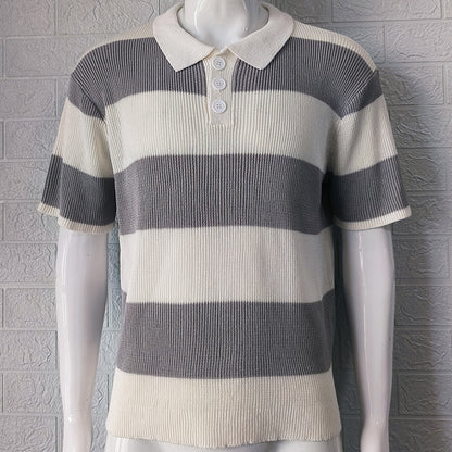 Summer Lapel Sweater Short Sleeve